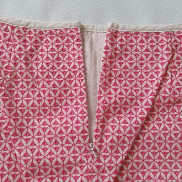 Talbots Pink & Cream Embroidered Eyelet Cutout Pencil Style Skirt Women's Size 4 - Picture 7 of 12
